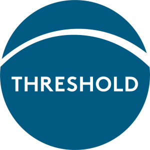 Threshold Logo - Blue circle with white arc across the top and the word "Threshold"