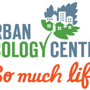 Bold text in all caps says, "Urban Ecology Center" Under that is red, cursive text that says, "So much life"
