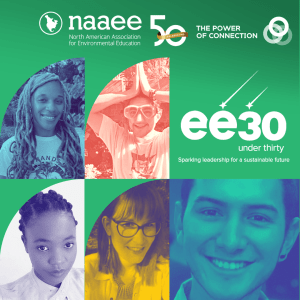 30U30 Conference Plenary graphic. 5 young leaders are pictured on top of a green background.