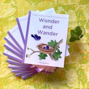 Stack of books with the title, "Wonder and Wander"