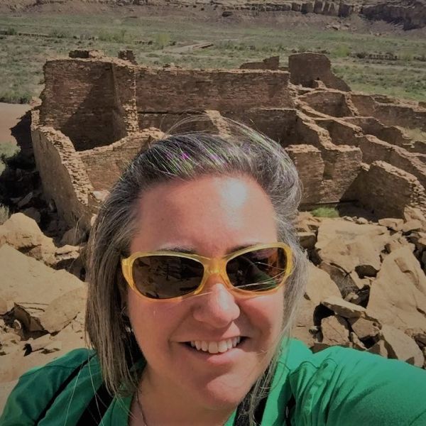 Picture of Renee in Chaco Canyon, New Mexico