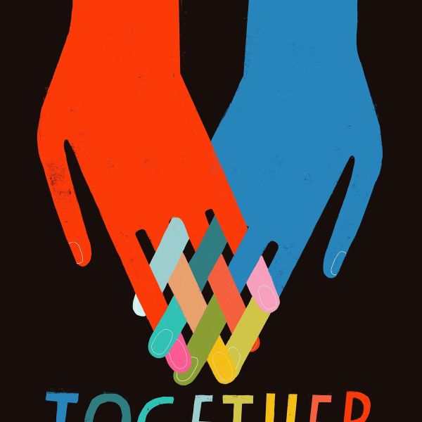 Graphic that says "Together" with two hands intertwined