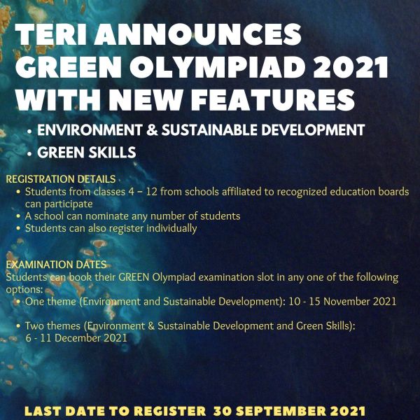 The Energy and Resources Institute green olympiad 2021