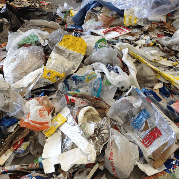 Recycling contamination at Logan City landfill.