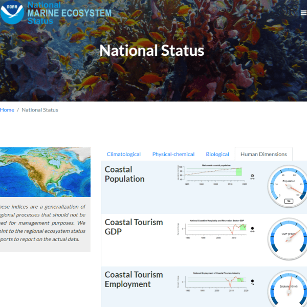 Screenshot from the Marine Ecosystem Status website