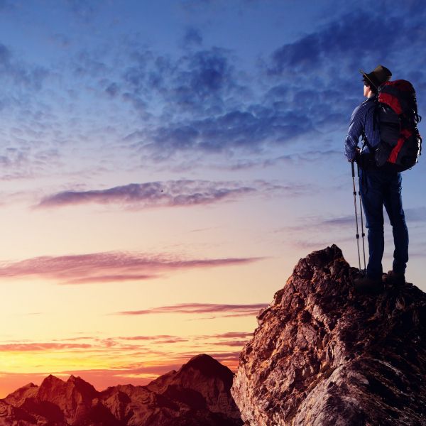 Man on mountain