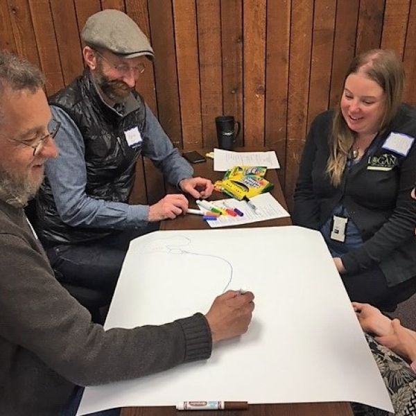 Participants at the USEE mini-summit put their thoughts on paper to share