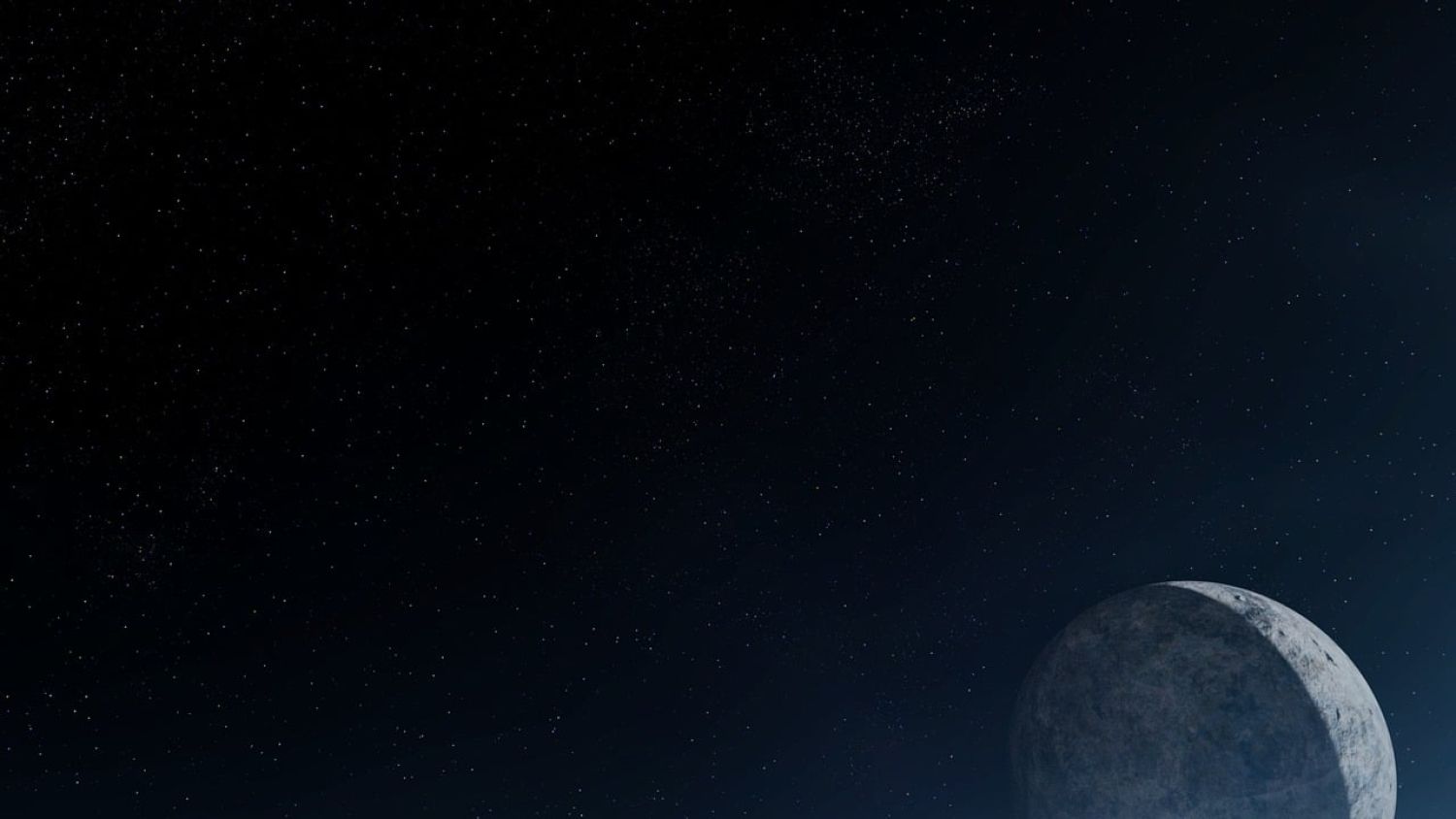 Planet on the lower left and space